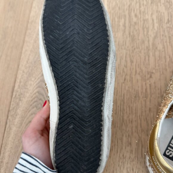 Golden Goose Superstar Low-Top Gold Glitter Sneaker 38 - Picture 9 of 10